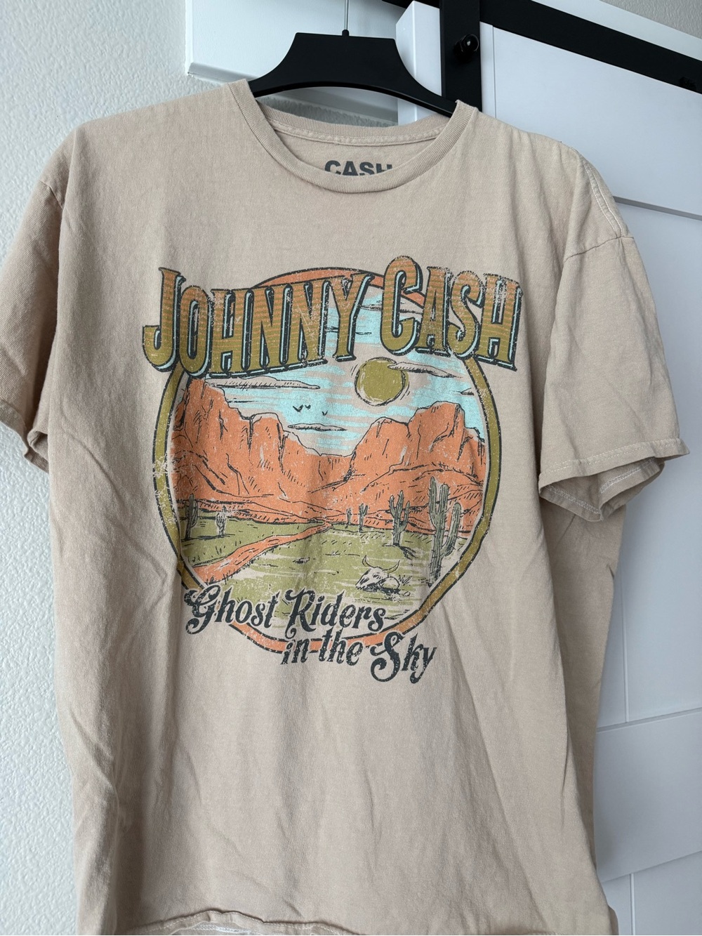 ISH Beige Johnny Cash 'Ghost Riders in the Sky' Desert Graphic Tee